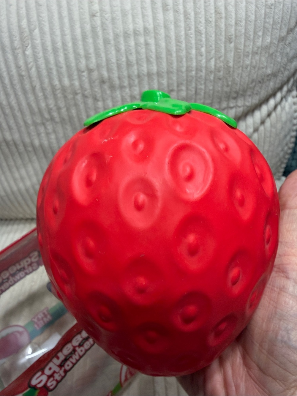 Large Squeeeze Strawberry. Soft & Squishy. New in box.